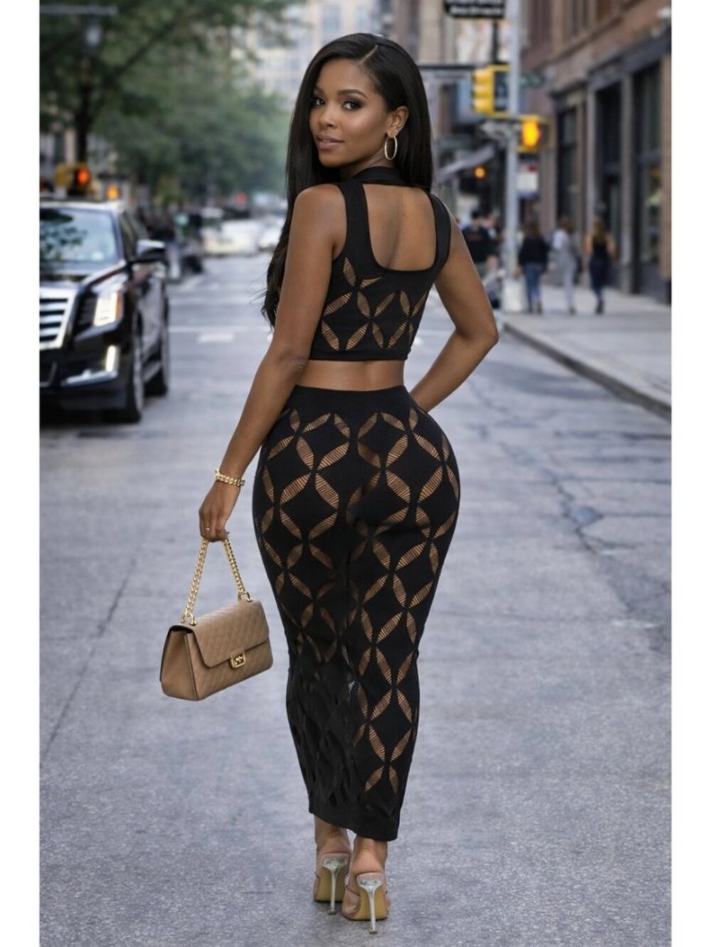 Chic Geometry Two-Piece - Picture 2 of 2